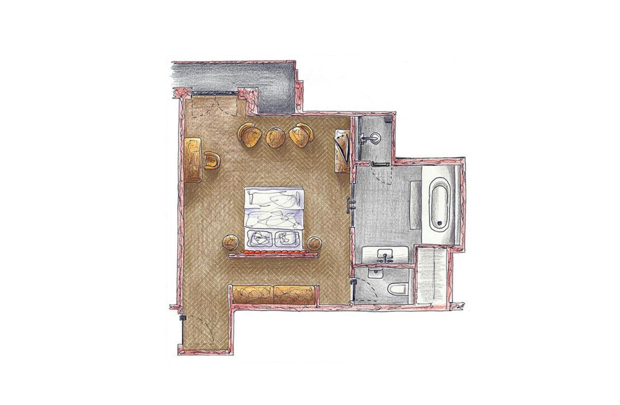 Das James Flensburg Dış mekan fotoğraf Floorplan of a typical studio apartment
